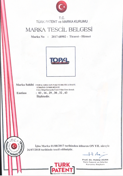 MARKA TESCİL TOPAL